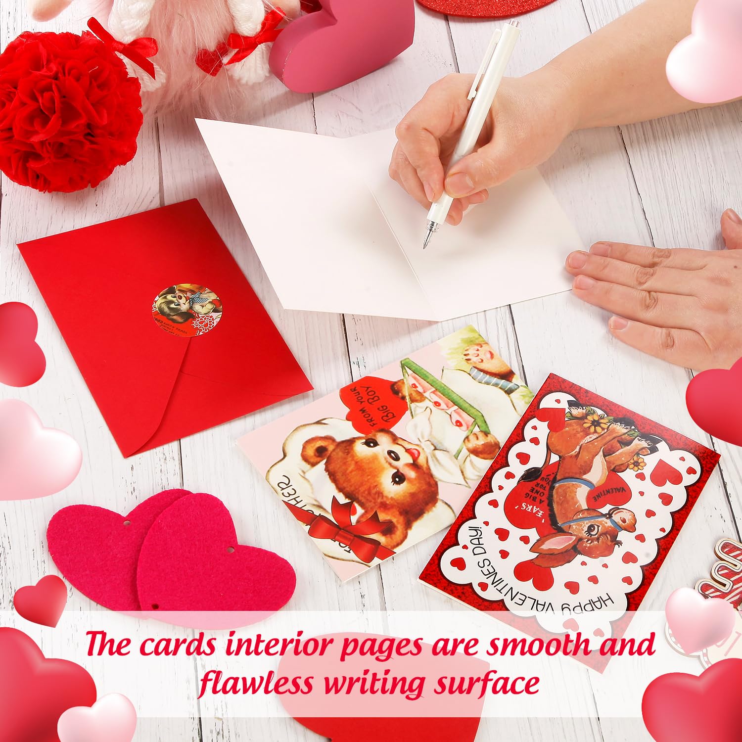 27 Pcs Vintage Valentine'S Cards Animal Red Pink Postcards Blank Greeting Notes Cards With Envelopes For Kids Classroom Valentine'S Day Party Favors, 6 X 4 Inches, 9 Styles?