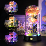 Carnation Flowers Gifts For Mom,Pink Artificial Carnation In Glass Dome With Led Light For Mother'S Day,Birthday,Christmas