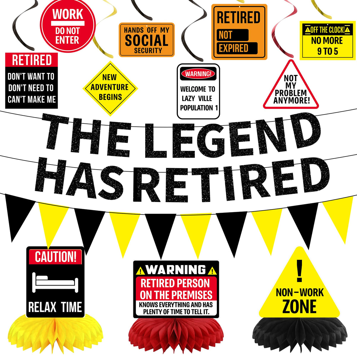 Retirement Party Decorations, Caution Legend Has Retired Banner