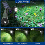 Solar Garden Spot Lights IP65 Waterproof 6000K Landscape Lights with 9.8FT Cable