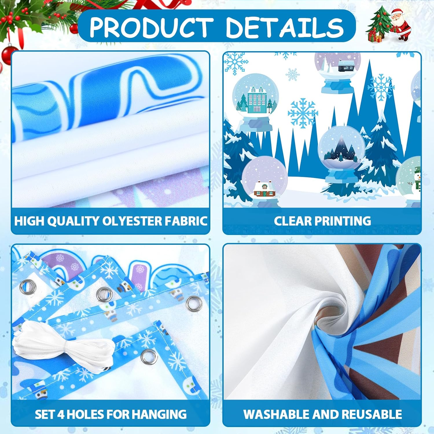 Winter Christmas Door Cover Decoration Classroom Snow Globe Snowflakes Banner Xmas Hanging Decor For Front Door Porch Holiday School Party Supplies (Learning Is Snow Much Fun)