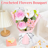 Crochet Flower Bouquet Handmade Crocheted Flowers - Elegant Rose, Tulip & Forget Me Not Set, Diy Home Decor, Wedding Gift, Mother’S Day Present, Spring Decoration