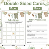 Baby Shower Games For Boys, Bingo Game For 25 Guests, Fun Mommy Or Daddy Prediction Game, Would She Rather Sage Green Baby Shower Decorations Ideas