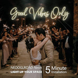 Good Vibes Only Neon Sign Large LED Wall Light Warm White Decor for Bedroom Bar Game Room Café