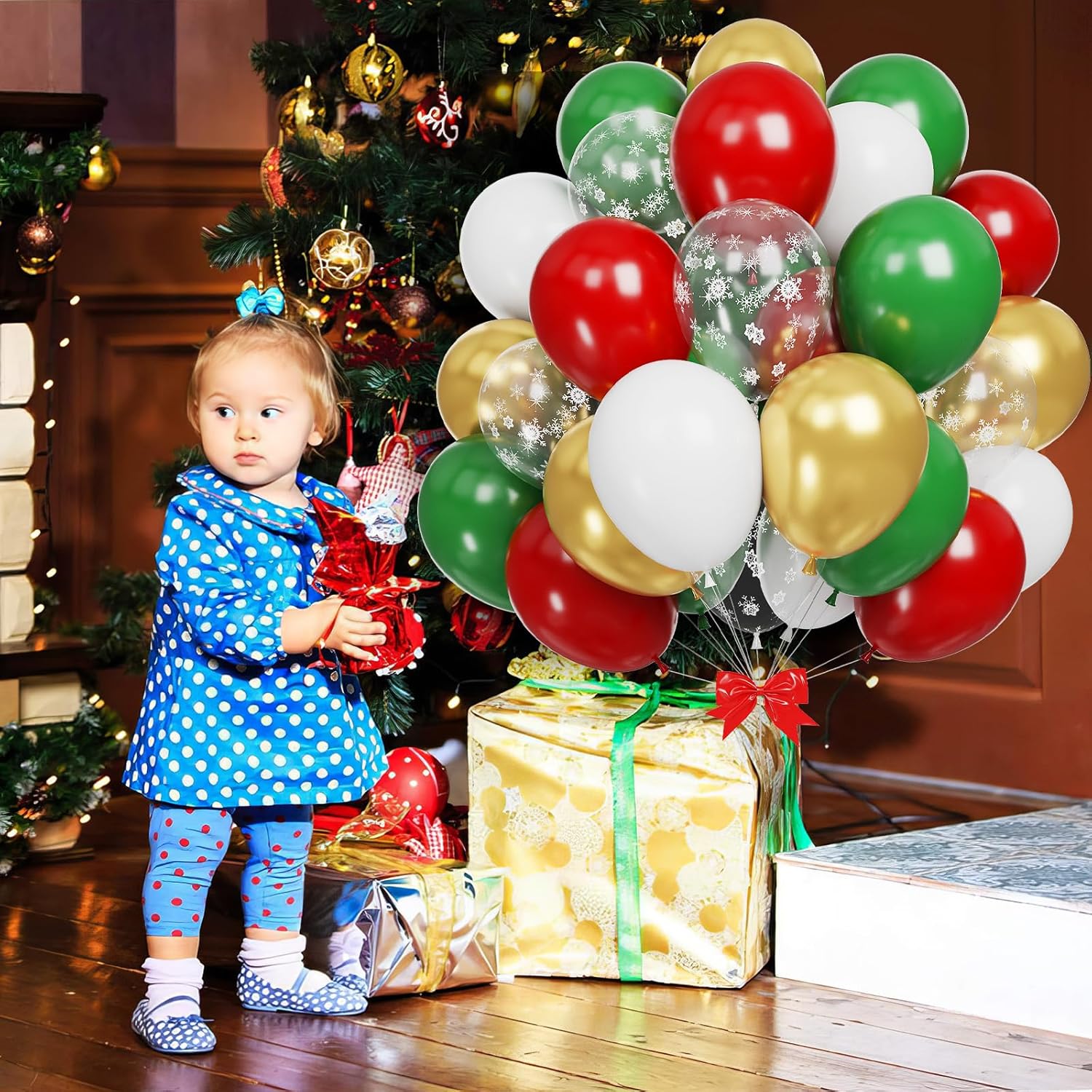 Christmas Balloons, Burgundy Red Green Gold Balloons Snowflake And White Latex Merry Christmas Xmas Party Balloons For Christmas Birthday New Year Carnival Party Decorations And Supplies