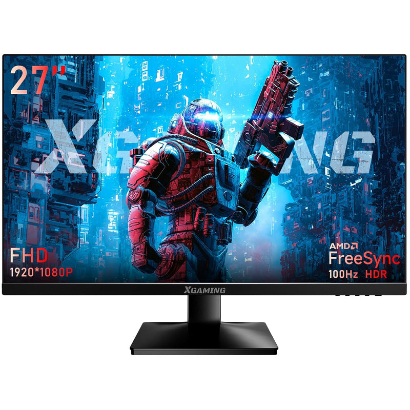 27 Inch Monitor 1080P,Fhd 100Hz Hdr 16:9 Wide Ips Screen,3Ms,98% Srgb,Freesync