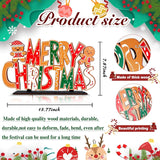 Gingerbread Christmas Decorations Merry Christmas Table Centerpieces Gingerbread Man Wooden Sign Xmas Front Door/Wall Decor Party Supplies