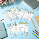 302 Pcs Bear Baby Shower Games Set 6 Games Include Baby Shower Word Scramble Word Search Predictions And Advice The Price Is Right Guess Mom Or Dad(Blue Bear)