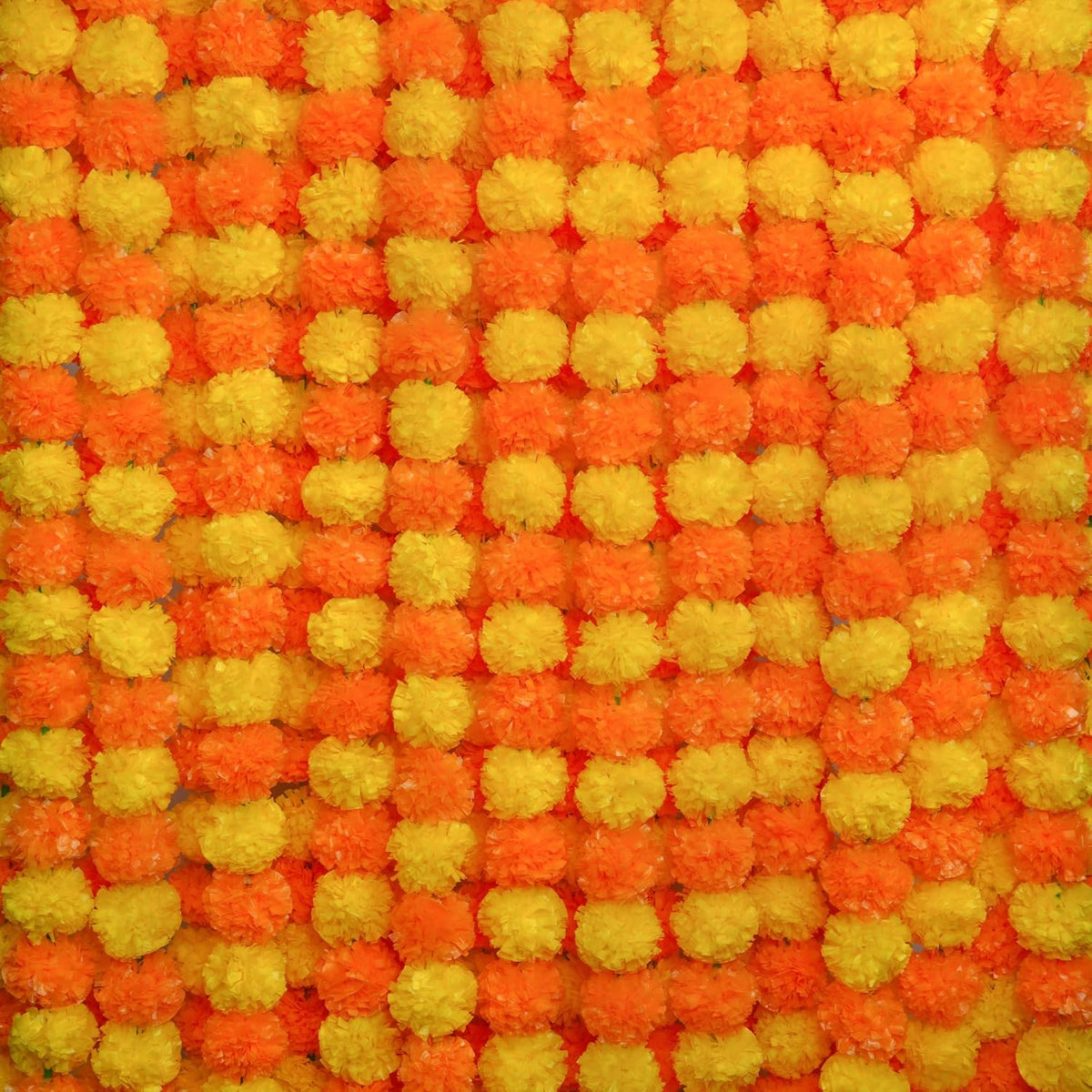 5Pcs Marigold Garland For Decoration,5 Feet Artificial Marigold Flowers Diwali Decorations For Home,Orange And Yellow Artificial Marigold Heads For Diwali Party,Indian Weddings,Halloween,Wreath