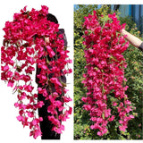 49 Inch Artificial Bougainvillea Silk Vines Faux Hanging Flowers For Home Decor Garden Display Wedding Decoration Indoor Floral Accents (Fuchsia - Pack Of 2)