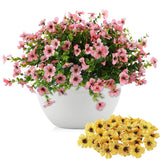 12Pcs Artificial Flowers With 21 Replaceable Flower Heads - No Fade Fake Flowers Plants, Realistic Uv Resistant Faux Flowers For Home Decor, Wedding, Outdoor Patio & Diy Arrangements (Pink/Yellow)
