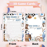 Cowboy Who Knows Mommy Best Game Game, Pack Of 30 Game Cards, Wild West Rodeo Shower Game, Gender Reveal Party Decorations, Gender Neutral - Kr60