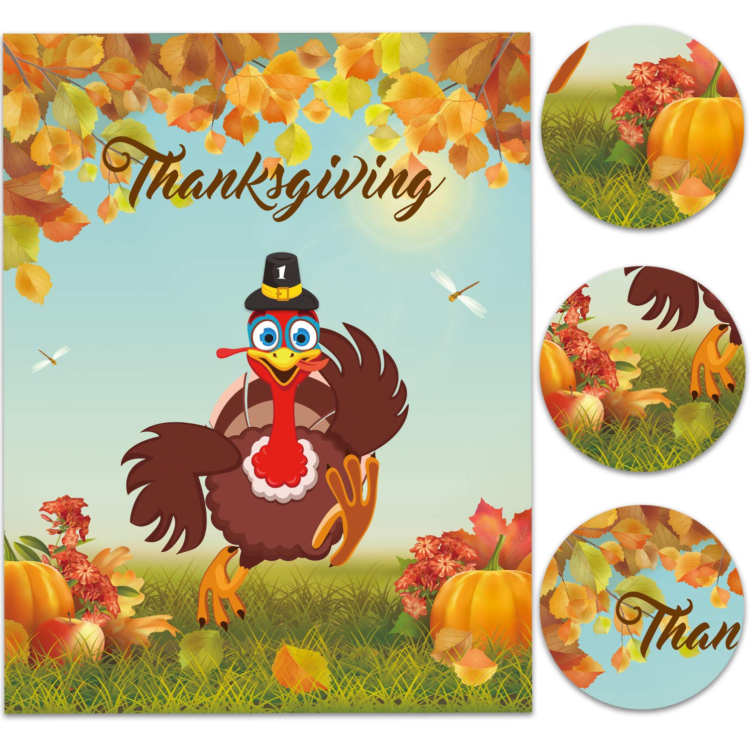 Pin The Hat On The Turkey Thanksgiving Party Game Thanksgiving Games Festive Fall Party For Kids Thanksgiving Turkey Pin Game With Reusable Stickers Turkey Party Supplies Activities