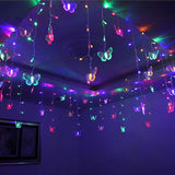 Butterfly Curtain Lights, 8 Modes 48Led Twinkle String Light With Remote 4.9Ft Usb Powered Window Fairy Light, Decorativ