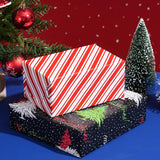 Christmas Tree Reversible Wrapping Paper Roll - Gift Wrap With Red & White Stripes On Reverse - Perfect For Holidays, Birthdays, And Halloween - 17.5 In X 33 Ft (48 Sq. Ft)