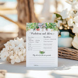 Succulents Prediction And Advice Cards - Pack Of 25 - Gender Neutral Baby Shower Games, New Parents Mom & Dad To Be Mommy & Daddy Message, Greenery Couples Coed Shower Activity Keepsake Book G300-Pdav