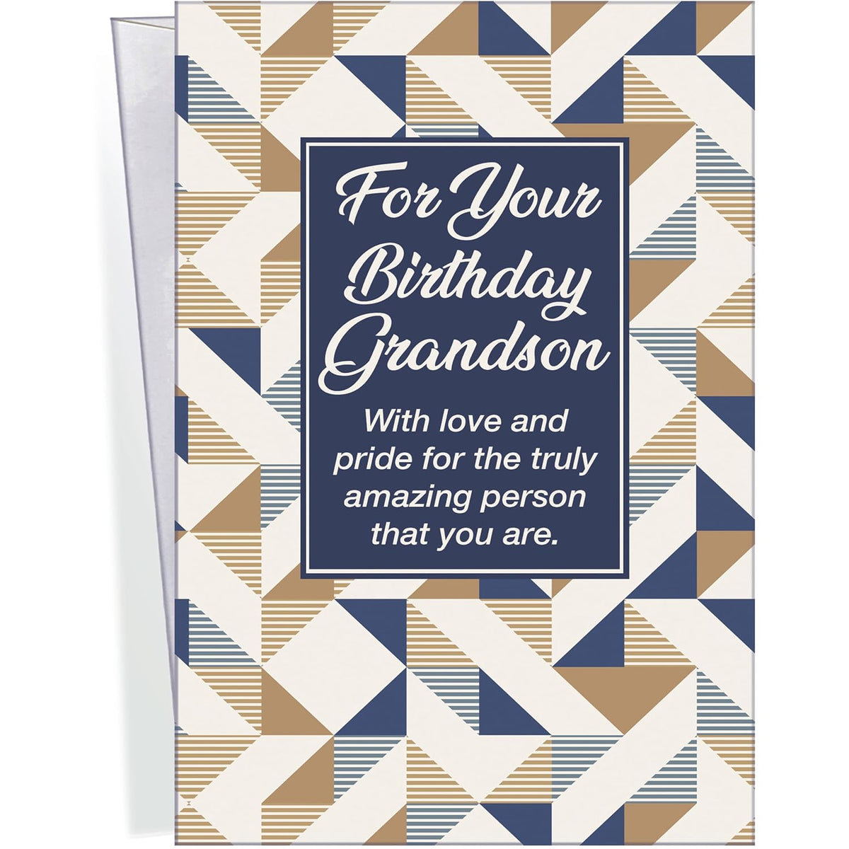 Grandson Birthday Card - Large Card Opens To 10" X 7.75" - Made In Chicago - Perfect Design & Message - Premium Envelope & Sturdy Mailer 95789