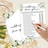 Eucalyptus Bridal Shower Games 30 Guests, Wedding Shoe Bridal Games For Showers, White Rose Wedding Engagement Party Activity Party Supplies/Green-07