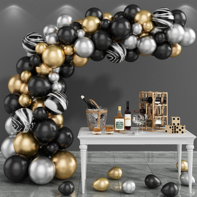 Black Gold Balloon Arch Kit, Balloon Garland Kit 80P Birthday Decorati