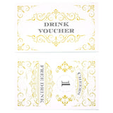 100 Free Drink Tickets Coupons For A Free Drink Wedding Work Event Party Bar Fundraiser Gold