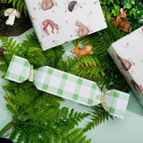 Reversible Baby Shower Wrapping Paper Mini Roll, Woodland Animals And Plaid Design For Neutral Baby Showers, Boys Girls And First Birthday, 17" X 33'(46.7 Sq. Ft)