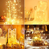 30 Pack Battery Operated Fairy Lights 7FT 20 LED Warm White Mini String Lights Waterproof for Mason Jars Party Decor