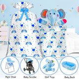 Extra Large Baby Gift Bag Baby Shower Bag Jumbo Giant,Xl Blue Elephant Rainbow Big Oversized Huge Gift Bag For Present Bluey Gift Wrap Plastic Bike Wrapping Bag For Large Gifts For Baby Boy(48Inch Blue 1Pack)