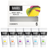 Liquitex Professional Heavy Body Acrylic Paint, 6 x 22ml (0.74-oz), Vibrant Colors Set