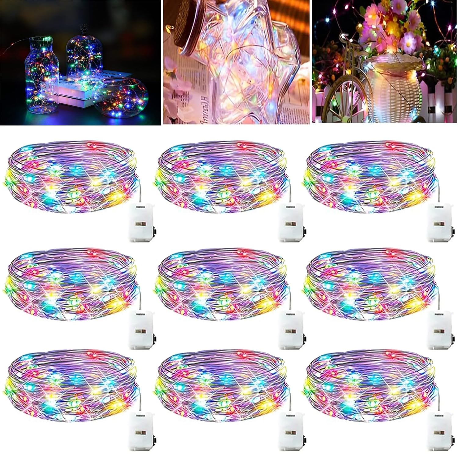Led Fairy Lights Battery -9 Pack 2M/20 Leds Mini Fairy Lights With Battery,Led Lighting Battery Operated Decoration For
