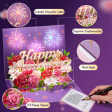 Anniversary Card With Music & Lights, 3D Pop Up Happy Anniversary Cards For Him Her Husband Wife Men Women, Ideal Gift For Wedding Anniversary, Couples And Valentine’S Day