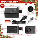 2Pack 12V 1.5A Yard Inflatable Plug Adapters With 2 10Ft Extension Cables Replacement Class 2 Power Supply For Halloween