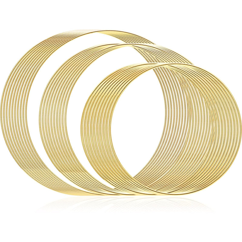 30 Pieces Gold Floral Hoop Metal Hoops For Crafts Wire Craft Rings Floral Ring