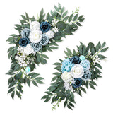 2 Packs Wedding Arch Flowers, 28”/20” Blue Artificial Flower Swag For Wedding Welcome Signs Ceremony, Reception, Floral Arch Arrangement, Backdrop Decoration