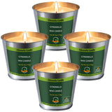 Citronella Candles Outdoor, 6 Oz Pack Of 4 128 Hours Burning, Citronella Candles Set Outside For Party Hiking Camping Patio Bbq Deck Lanai Garden Yard Home Balcony