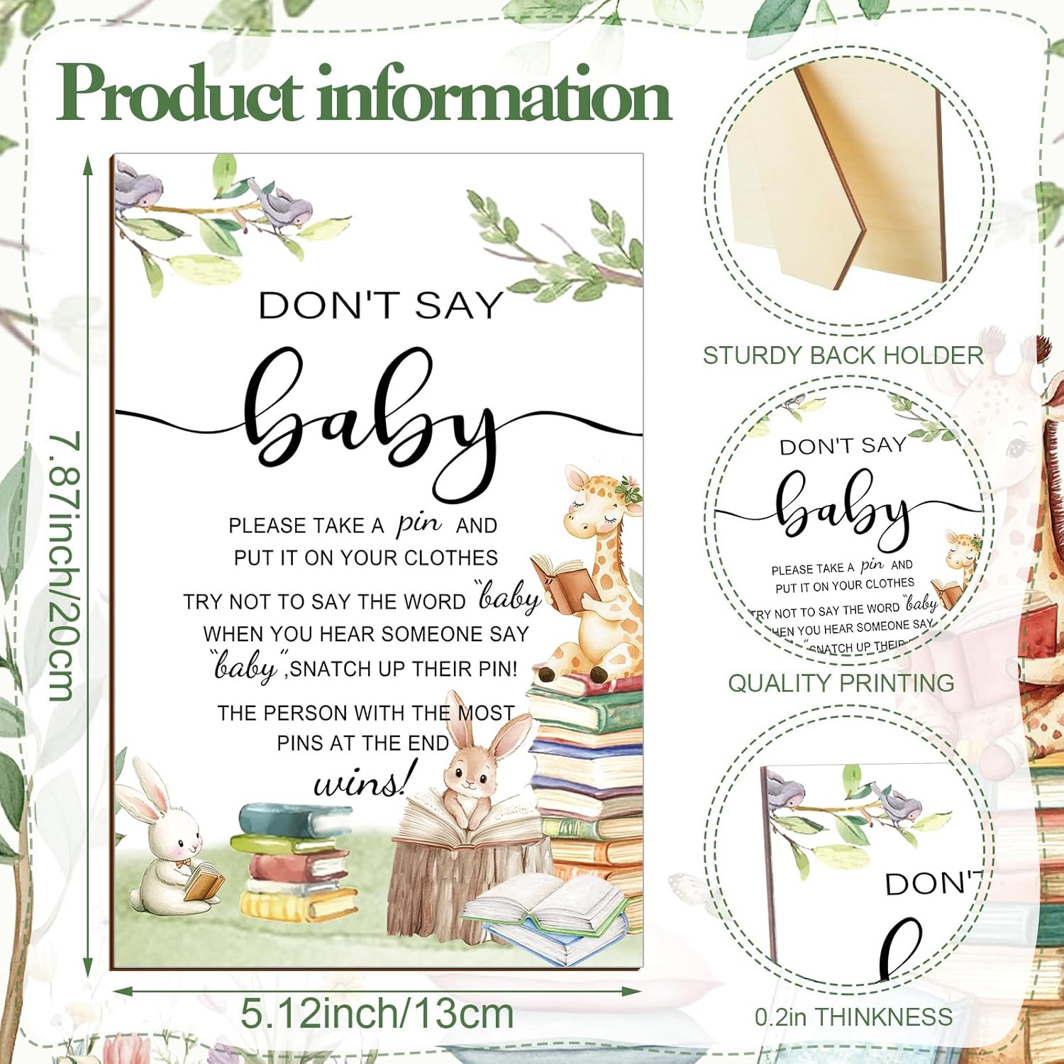 321 Pcs Storybook Baby Shower Decorations Supplies Book Baby Shower Games Bingo Price Scramble Don'T Say The Word Who Mom Clothespin For Book Theme Gender Reveal Party Decorations
