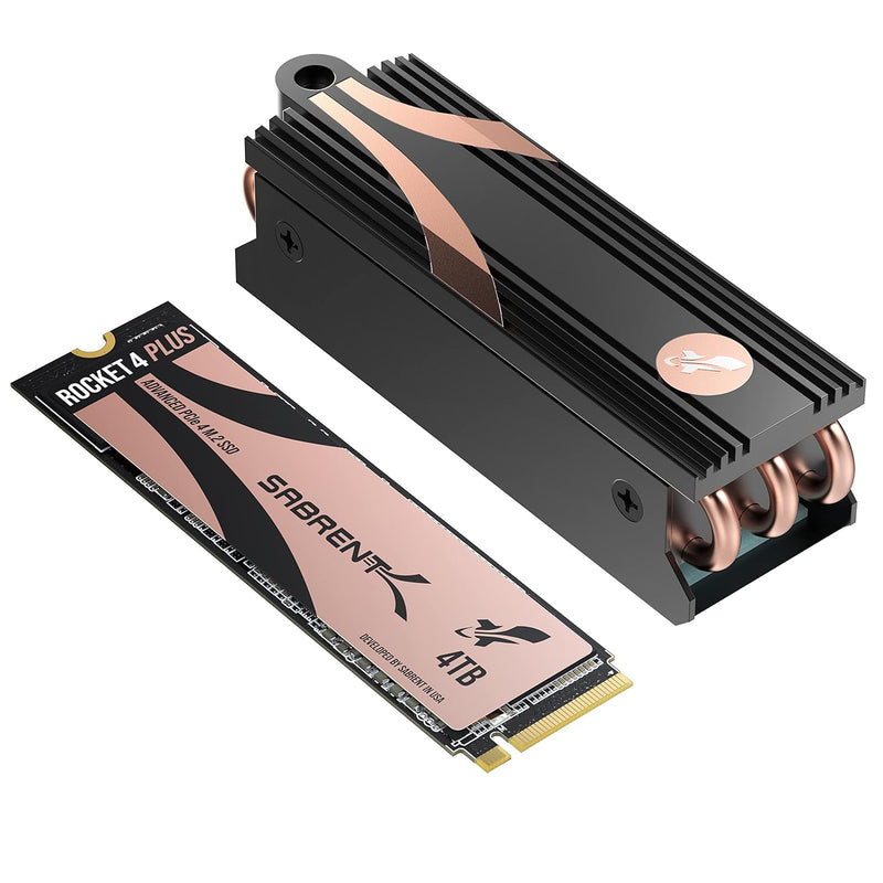 SABRENT Rocket 4 Plus SSD with Heatsink 4TB PCIe Gen 4 NVMe M.2 2280 Internal