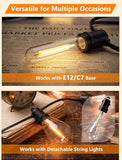 25 Pack T13 LED Replacement Bulbs E12 Base for S14 G40 C7 Patio Lights