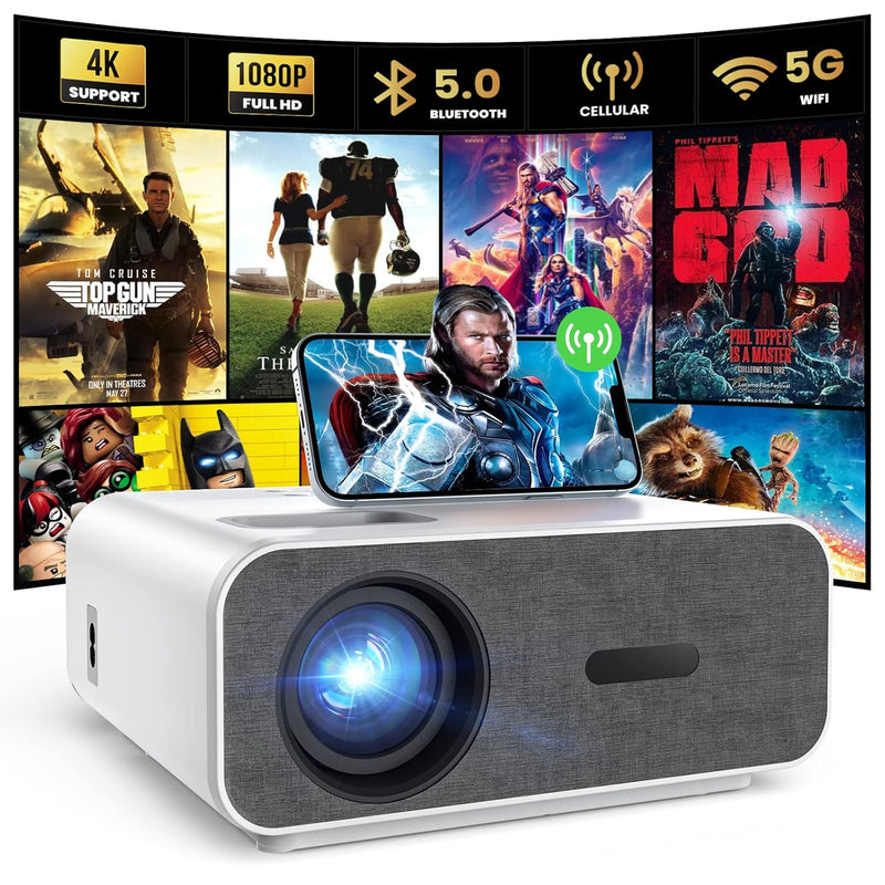 4K Support Projector With Wifi And Bluetooth, Mini Portable Projectors For Out