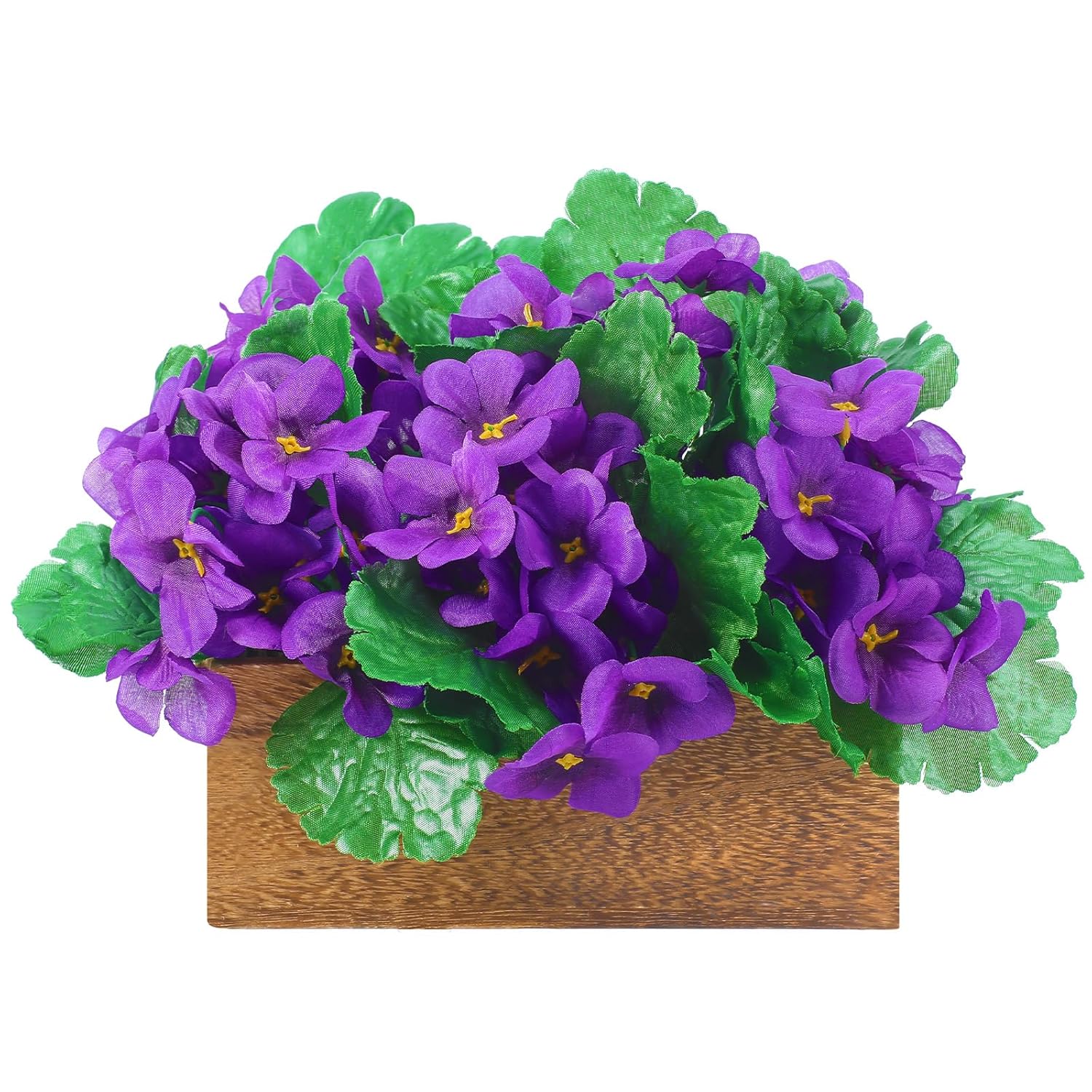 6 Pack Purple African Violet Artificial Silk Flower Bushes Individual Artificial Violet Flowers Houseplant
