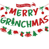 Christmas Decorations – Glittery Merry Grinchmas Banner And Christmas Garland For Grinch Christmas Decoration Grinch Decorations