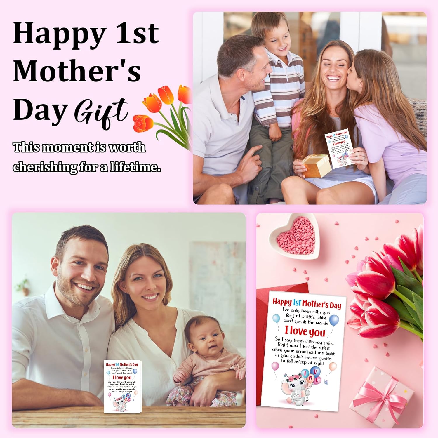 First Mothers Day Card - Happy 1St Mother'S Day Card Gifts For New Mom First Time Mother 1St Mothers Day Greeting Card For Wife Daughter New Mom Gifts From Daughter Son