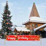 Happy Birthday Jesus Banner - Large Outdoor Christmas Decorations Jesus Bday Yard Sign, 9.8X1.6 Ft