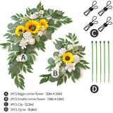 Wedding Sign Faux Flower Swag (Pack Of 2) For Ceremony Party Reception Entrance Floral Decor Wall Easel Stand For Wedding Poster Welcome Sign(Sunflower)