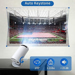 Mini Projector, 1080P, 200 ANSI, 5G WiFi, Bluetooth, 130'', Auto Keystone