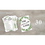 Bridal Shower Game Cards, Wedding Shoe Game, Tropical Jungle Theme Engagement Party Cards For Wedding, Set Of 30 (Leaf004)
