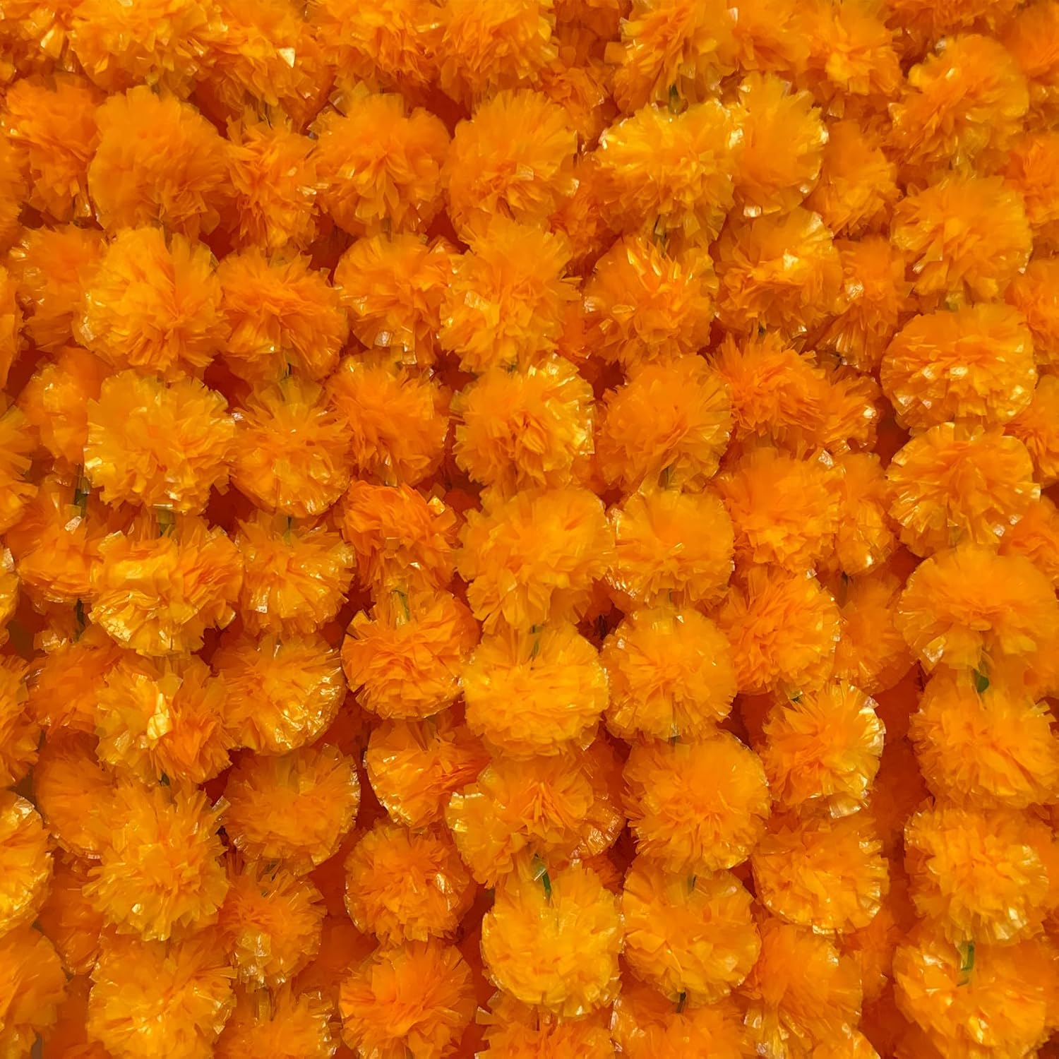 5Pcs Marigold Garland 5 Feet Long Artificial Flowers For Indian Diwali Pooja Wedding Party Home And Event Decoration (5, Orange)