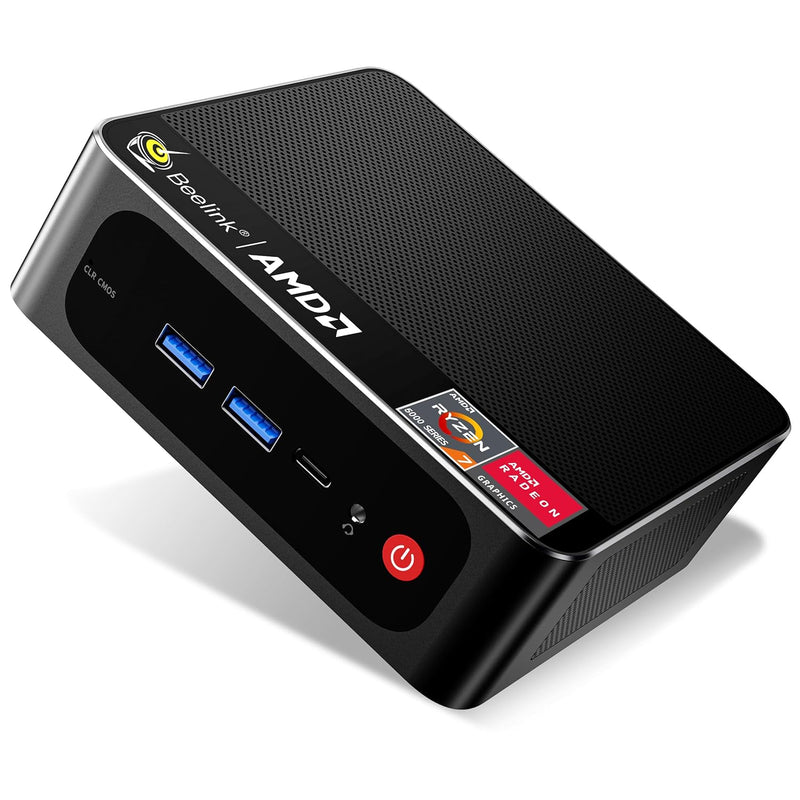 Beelink Mini PC, AMD Ryzen 7 5700U (up to 4.3GHz), 16GB DDR4 RAM 500GB PCIe3.0