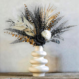 Gothic Aesthetic Decorative Floral Arrangement Black And White Roses With Metallic Veins Church Wedding/Gothic Decor Home Decor Ornament Photography Prop