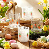 4 Pcs Christmas Icon Juice Glasses 12 Oz Xmas Stemless Wine Glasses Christmas Tree Wreath Double Old Fashion Drinking Cups For Winter Holiday Drinks Party Supplies Gifts(Carrot)