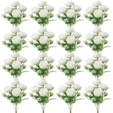 16 Pack White Peonies Artificial Flowers, Fake Silk Hydrangea Bouquet For Bridal Wedding Home Table Decor Reusable Dining Opening Ceremony Birthday Arrangement Faux Floral